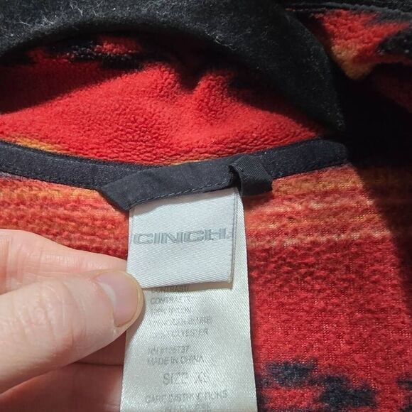 Cinch Ladies Red Polar Fleece Pullover - Picture 5 of 6